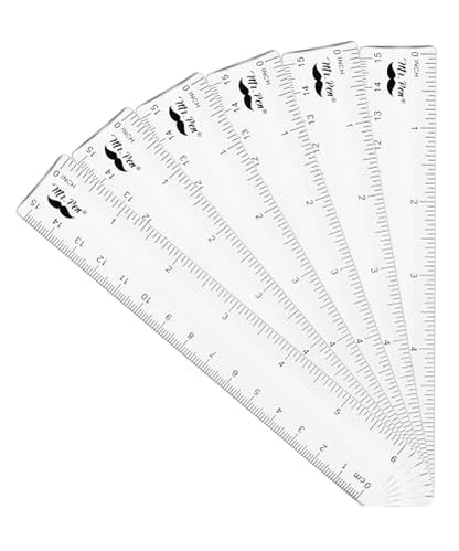 Mr. Pen- Bulk Plastic Rulers, 6 Inch, 6 Pack, Easy-to-Read Markings - color: Clear, size: 6 Pack 6 Inch