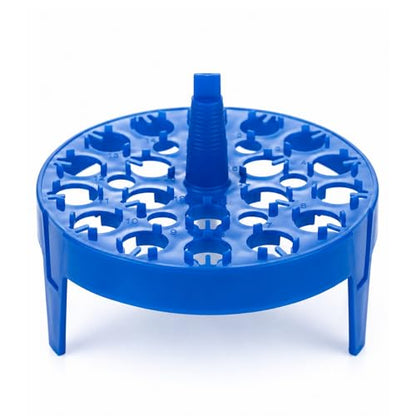 Plastic Round Floating Tube Rack, 8-Well Water Bath Plate, Tube Bracket with Leg for 1.5mL Microcentrifuge Tube, Blue, 1 Pcs - size: M