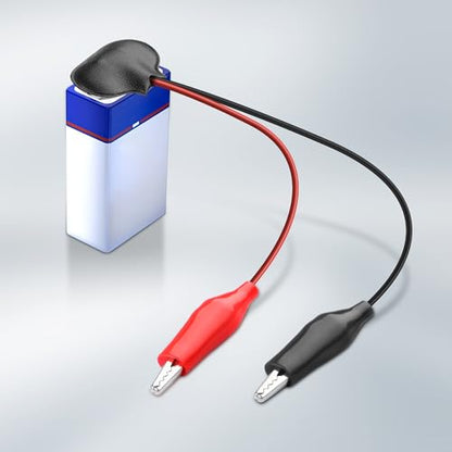 MEIRIYFA 9Volt Battery Snap Connector with Alligator Clips, 10 Pack Dual Alligator Clips to 9V Battery Snap Connector Wire Cables (18CM)