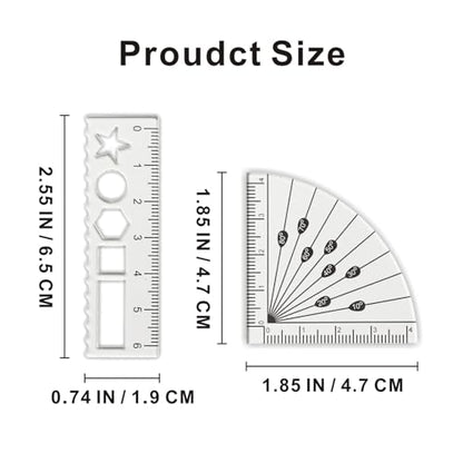 4 PCS Mini Acrylic Rulers and Protractors Kit