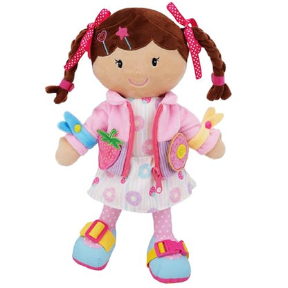 June Garden 15" Daisy Montessori Learn-to-Dress Plush Doll - color: Daisy