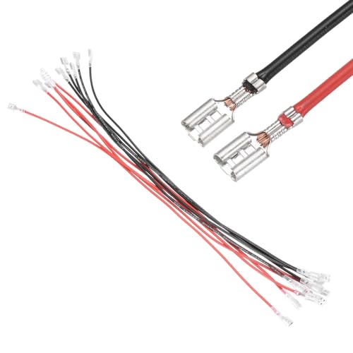 MECCANIXITY 10Pcs Double Head Female Spade Crimp Terminal w 30cm Wire 4.8mm - size: 4.8mm