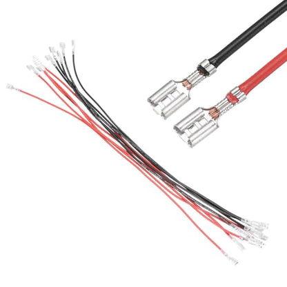 MECCANIXITY 10Pcs Double Head Female Spade Crimp Terminal w 30cm Wire 4.8mm - size: 4.8mm