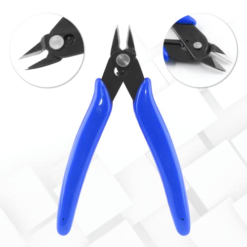 Bivethoi 3pcs Micro Wire Cutters Flush Cut Snips, 5 Inch, Navy Blue - color: Navy Blue