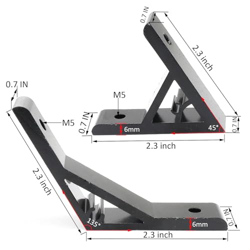 4Pcs 45 & 135 Degree 2020 Aluminum Extrusion Hardware Angle Bracket - style: 4Pcs 45deg and 4Pcs 135deg