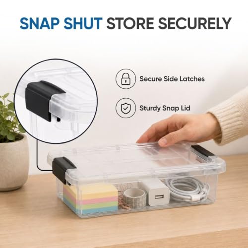 Superio 0.7 Quart Mini Clear Plastic Storage Container with Lid, Stackable Small Organizer Box for Crayons, Art Supplies, Beads, Sewing, Stationery & Food Storage, 1 Pack - size: 0.7 Quart