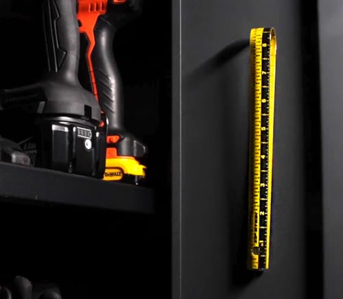 Zip Stick 36" Magnetic Measuring Tool, Compact Dual Scale Ruler, Yellow