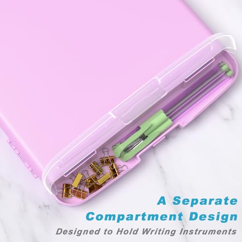 Rimilak Clipboard with Storage, 8.5 x 11'' High Capacity Clip Board, Pink - color: Pale Pink