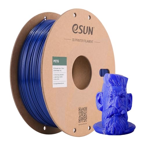 eSUN PETG Filament 1.75mm, 3D Printer Filament PETG, Dimensional Accuracy +/- 0.05mm, 1KG Spool (2.2 LBS) 3D Printing Filament for 3D Printers, Solid Blue - color: F-solid Blue, size: PETG 1.75MM - 1KG