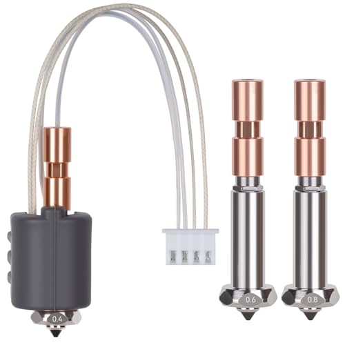 Kobra 3 Max Hotend Upgrade, All-Metal Extruder Replacement with 0.4/0.6/0.8mm Quick-Swap Hardened Steel Nozzles and Silicone Cover Compatible with Anycubic Kobra 3 Max/Combo 3D Printer