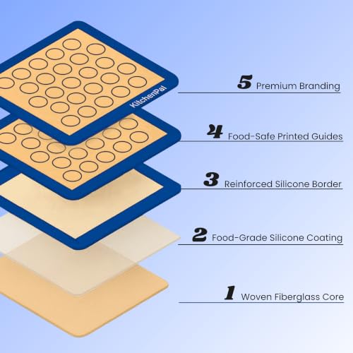 Extra-Thick Silicone Baking Mat – Two-Sided Pastry Sheet for Cookies, Macarons & Elciar, Food Grade, BPA Free, Reusable, Non-Stick, 11.8 x 15.7 Inch