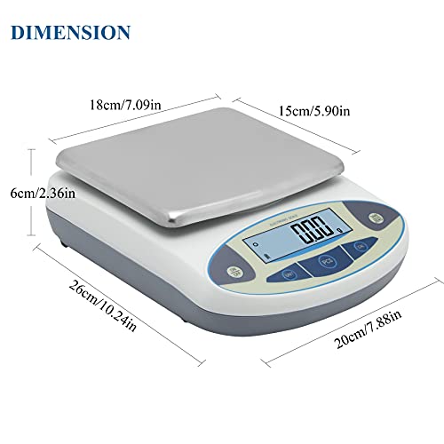 Bonvoisin Lab Scale 2000gx0.01g High Precision Electronic Analytical Balance 0.01g Accuracy Laboratory Lab Precision Scale Digital Kitchen Balance Scale Jewelry Scale Scientific Scale (2000g, 0.01g) - size: 2000g, with Calibration Weights