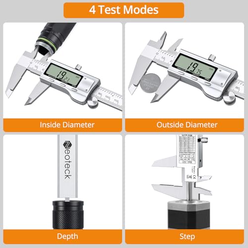 Neoteck 8 inch/200 mm Digital Caliper Vernier Caliper Stainless Steel Ruler