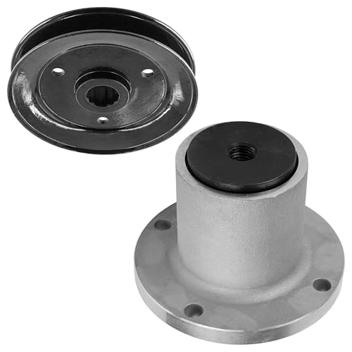 Caltric 54in Deck Spindle and Pulley Compatible with Hustler FasTrak SD / Z4 / Trimstar/FasTrak/Super Mini Z HT/Mini Z 783506 786889