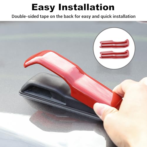 JWWY Complete Exterior Cover Trim Kit for 2018–2026 Jeep Wrangler JL JLU, Full Coverage Door Handle Hood Hinge Hood Latch Side Air Vent Rear Tailgate Window Hinge Covers, 43PCS Red - color: Red