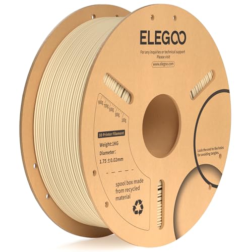 ELEGOO PLA Plus 3D Printer Filament 1.75mm Beige 1KG Tougher & Stronger - color: Beige, size: 1KG