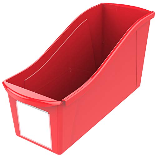 Storex Large Book Bin, 14.3 x 5.3 x 7 Inches, Red, Case of 6 (71116U06C), 14.3 x 5.3 x 7 Inches, 30-Pack - color: Red, size: 30-Pack
