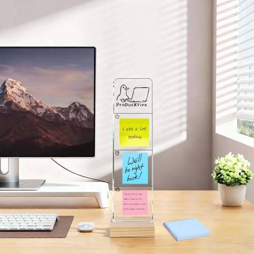HTBIG ProDucktive Worker Duck Monitor Memo Board with Removable Wooden Base - color: Producktive