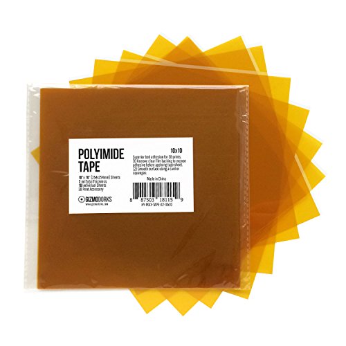 Gizmo Dorks 10 in x 10 in Kapton Polyimide Tape Sheets 10 Pack