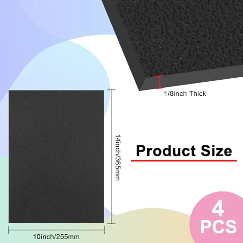 4Pack Black ABS Plastic Sheet 10" x 14" x 1/8" Thick Black Rigid Thermoplastic Sheet (Upgrade Surface) 3MM Flexible High Tensile ABS Moldable Plastic Panel for Crafts, DIY, Signs - color: Black, size: 10" x 14" x 1/8"