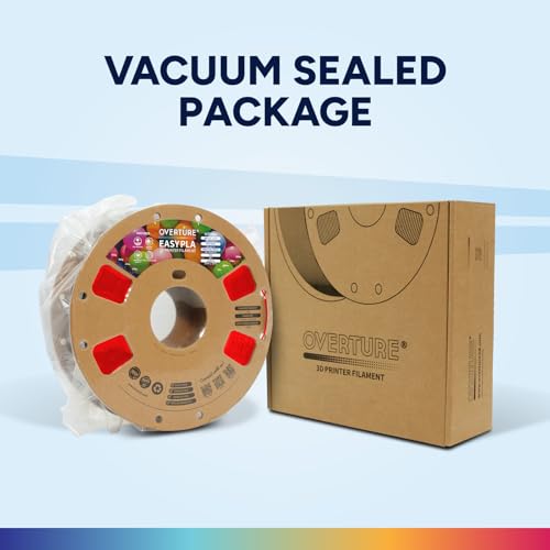 OVERTURE Easy PLA 1.75mm, Easy to Print Filament, 1kg Red - color: Easy Red