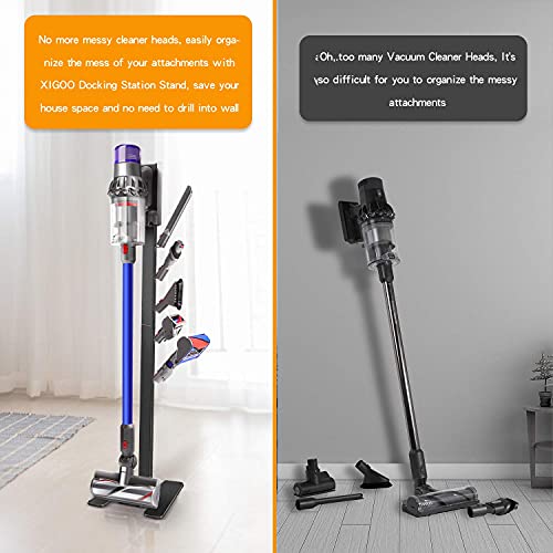 XIGOO Dyson Vacuum Stand with 5 Hooks, Black - color: Black, size: 5 Hooks