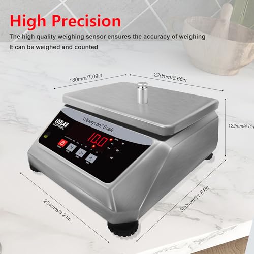 UXILAII Professional Waterproof Scale Stainless Steel Scale 110V 30kg 1g - size: 30kg1g(66lb)