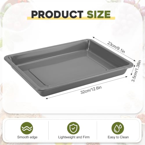 Ziliny 30 Pcs Plastic Serving Tray Art Fast Food Trays - color: Gray