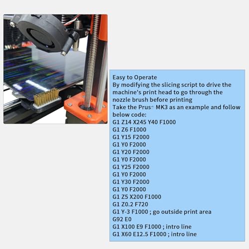 FYSETC 3D Printer Accessories - Prusai3 MK3S+ Nozzle Brush Kit: Filament Residue Cleaner Tool for MK3 MK3S Print Head: Upgraded Hotbed Mounted Wiper for Cleaning Extruded Printing Material Buildup