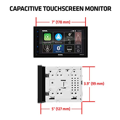 Sound Storm Laboratories DD988ACP Car Audio Stereo System - Android Auto, Double-Din with 6.75 Inch Capacitive Touchscreen, Bluetooth Audio and Calling Head Unit, No CD Player, Radio Receiver - style: 6.75 inch