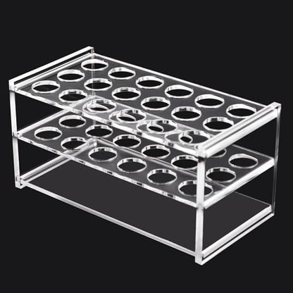 RUIAN Test Tube Holder Acrylic Lab Stand Rack 18-Well 17mm Diameter for 10ml Centrifuge Tubes, Durable Space-Saving Desktop Organizer for Laboratory, School & Science Classroom
