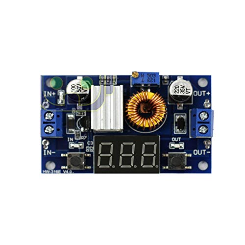 DEVMO 2PCS XL4015 5A DC Buck Step-Down Adjustable Voltage Power Module Converter with LED Voltmeter