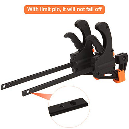 4 Inch Bar Clamps for Woodworking, 8 Pack Quick Grip Clamps Trigger Clamp One Handed Ratchet Clamp, Mini Small Bar Clamp for Craft