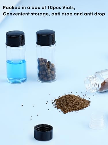 10ml Clear Small Glass Vials with Screw Caps for Essential Oil, 10 Pcs - size: 10ml-10pcs