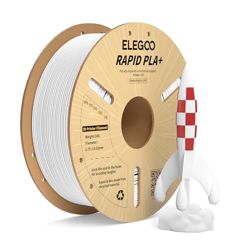 ELEGOO Rapid PLA Plus 3D Printer Filament 1.75mm White 1KG - color: 1kg White