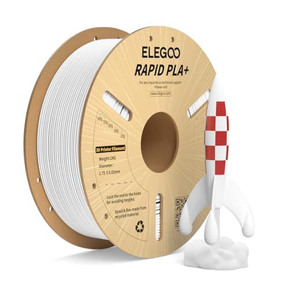 ELEGOO Rapid PLA Plus 3D Printer Filament 1.75mm White 1KG - color: 1kg White