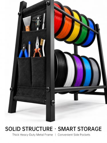 3D Printer Filament Storage Rack, Heavy Duty Metal Desk/Stand Organizer - size: Size 4