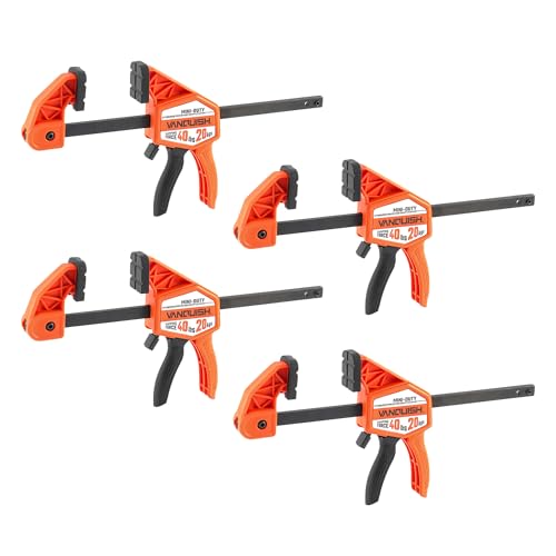 VANQUISH 4'' Mini Bar Clamps for Woodworking 4 Pack, 40LBS Load Limit - size: 4inch 4 Pack