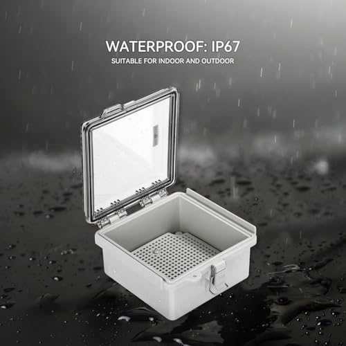 Mollom Transparent Cover Outdoor Junction Box (5.3x5.3x3In) - size: 5.3x5.3x3"