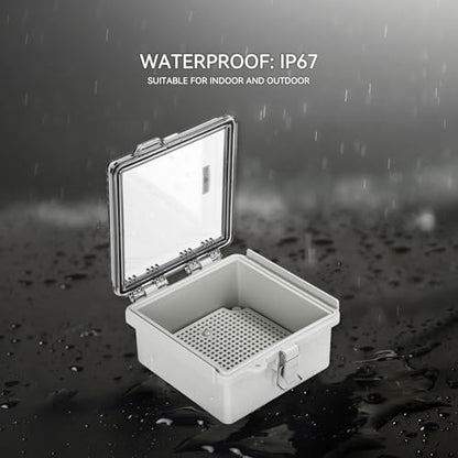 Mollom Transparent Cover Outdoor Junction Box (5.3x5.3x3In) - size: 5.3x5.3x3"