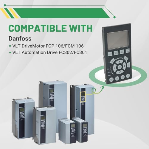 130B1107 Drive Graphical Local Control Panel Compatible with Danfoss VLT Automation Drive FC302 FC301 Inverter LCD Operation Panel, LCP102 Display Panel, Variable Frequency Drives