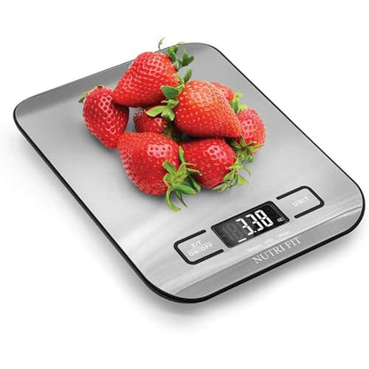 NUTRI FIT Food Scale Kitchen Scales Digital Weight Grams Oz for Weight Loss - color: Silvery Grey