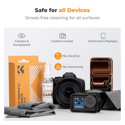 K&F CONCEPT Eyeglass Lens Cleaner Spray Kit for Laptop,Screen and Camera