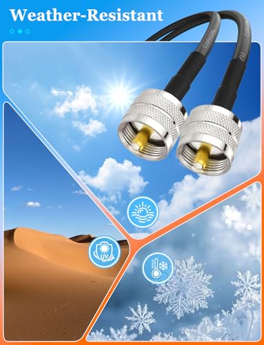 Superbat UHF Male PL-259 to UHF Male PL-259 Low Loss Digital Coax UHF Jumper Cable（5ft RG58 Coax Jumper） for HAM & CB Radio,Antenna Analyzer,Dummy Load,SWR Meter - size: 5 ft RG58 Cable