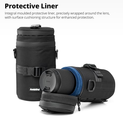 Ambitful 3.15 × 6.10 in Thick Camera Lens Pouch Case, Protection Lens bag - color: 80 × 155 mm (3.15 × 6.10 in)