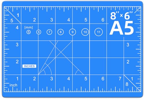 DIYSELF 8in×6in Cutting Mat, A5 Self Healing Cutting Mat, Paper Craft Tools - color: Blue, size: 8"L x 6"W