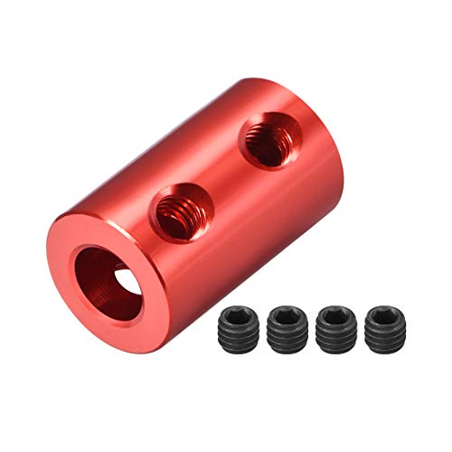 uxcell 4mm to 6mm Bore Rigid Coupling Set Screw L20XD12 Aluminum Alloy,Shaft Coupler Connector,Motor Accessories,Red - size: 4mm to 6mm