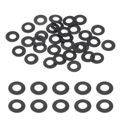 uxcell 30 Pcs M3 PVC Flat Washers 3mm ID 6mm OD 0.5mm Thick Plain Washer Grommets Plastic Sheet Gasket Fastener Sealing Spacer Gasket Ring Water Hose Washers, Clear Black - size: 3mm x 6mm x 0.5mm