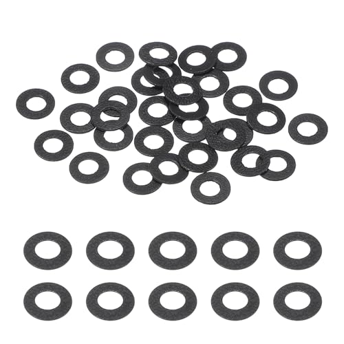 uxcell 30 Pcs M3 PVC Flat Washers 3mm ID 6mm OD 0.5mm Thick Plain Washer Grommets Plastic Sheet Gasket Fastener Sealing Spacer Gasket Ring Water Hose Washers, Clear Black - size: 3mm x 6mm x 0.5mm