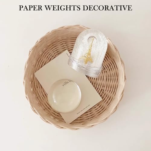 6PCS 2.36in Crystal Magnifying Glass Dome Paper Weights Small Magnifying Glass for Reading Books Aid Optical Half Ball Magnifier for Physics Classroom Paperweight for Home Decor